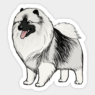 Keeshond Cartoon Dog Sticker